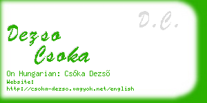 dezso csoka business card