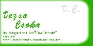 dezso csoka business card